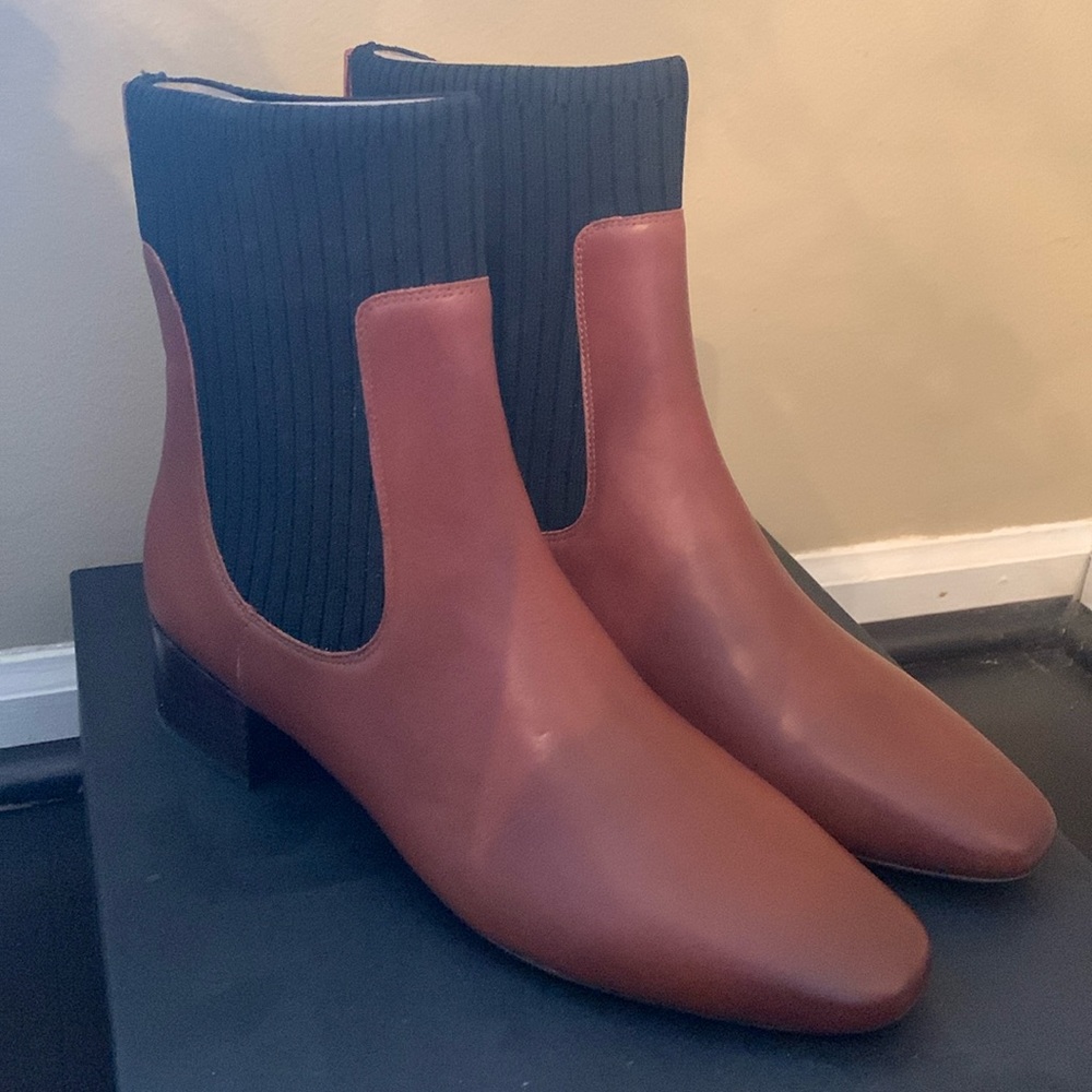 J.Crew leather w rib high shift Roxie boot - 9 1/2 - New in Box